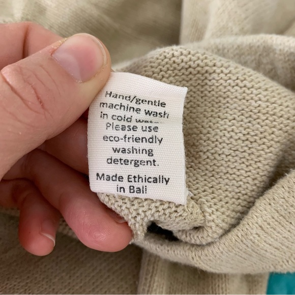 Indigo Luna Flare Leg 100% Organic Cotton Textured Pants Beige Womens XS Coastal - Picture 7 of 17